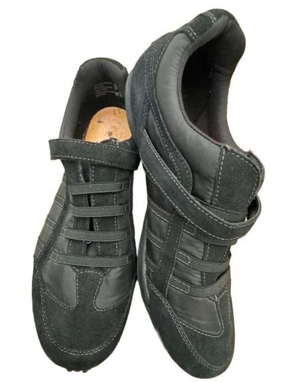 Predictions Black Walking Shoes W/ Velcro Straps Woman’s Size 11